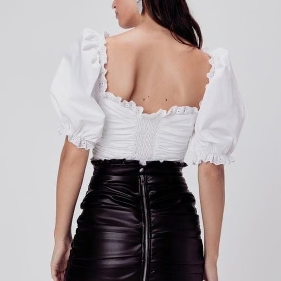 For Love And Lemons Afton Tie Up Miniskirt Faux Leather - Picture 2 of 7